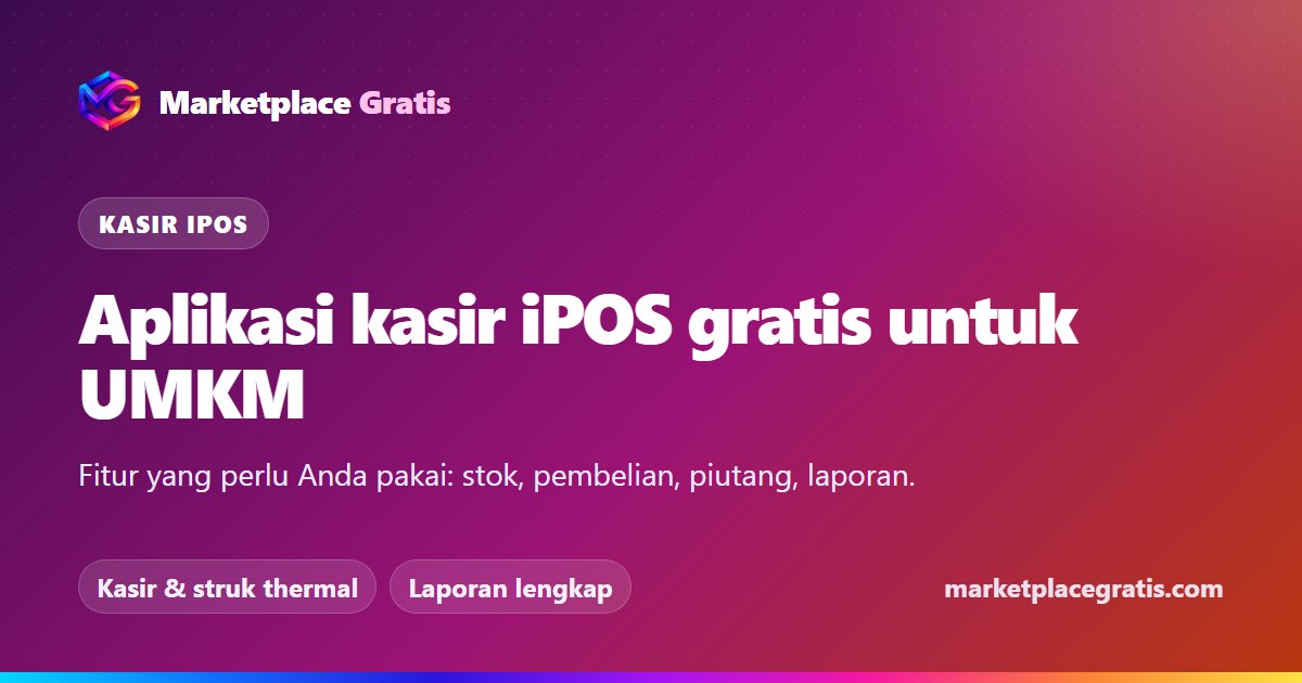 Tampilan kasir iPOS dengan daftar produk dan struk